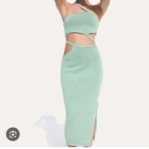 Cult Gaia Knit Sanura Knit Top & Samira Skirt in Aloe